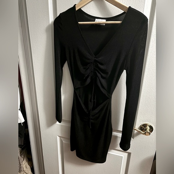 Runaway the label Long Sleeve Ruched Cutout Short Mini Dress size US4 - Picture 2 of 3